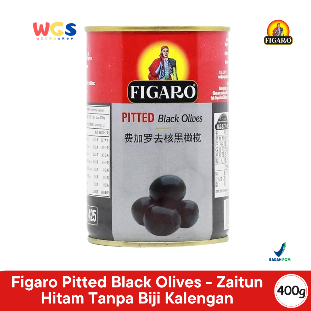 

Figaro Pitted Black Olives 400g (170g Drained) – Zaitun Hitam Tanpa Biji Kalengan