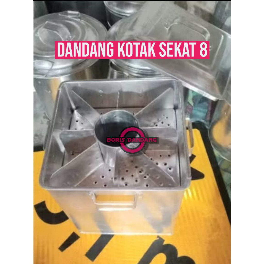 Dandang bakso kotak aluminium sekat 8