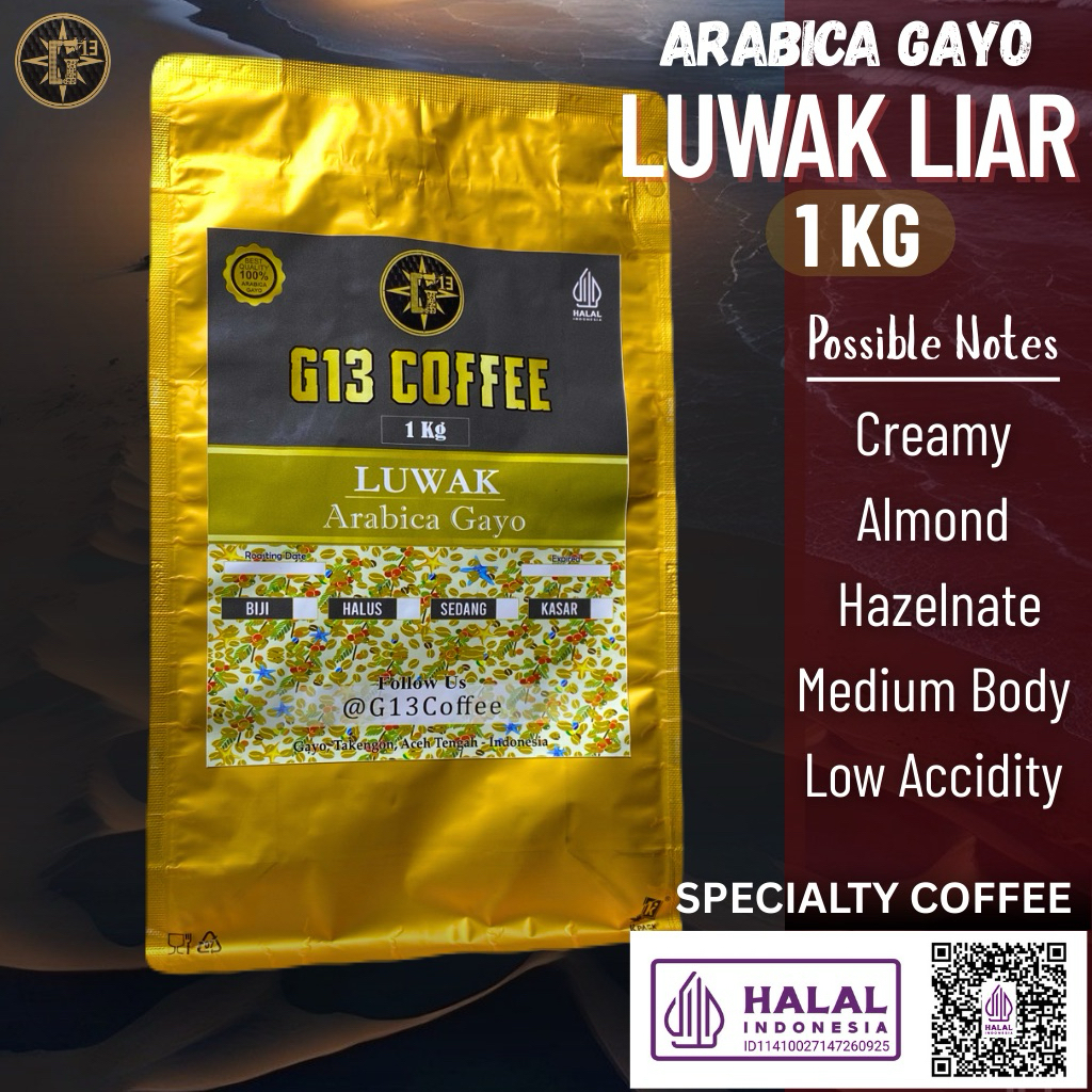 

KOPI LUWAK LIAR GAYO 1 Kg ARABICA ACEH ARABIKA ROASTED BEAN BIJI/BUBUK 1 Kg