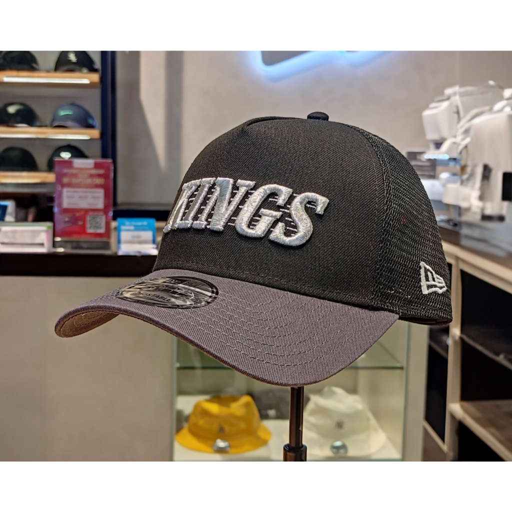 Topi New Era 9Forty A-Frame Los Angeles Kings Street Culture Black Trucker Snapback Cap 100% Origina