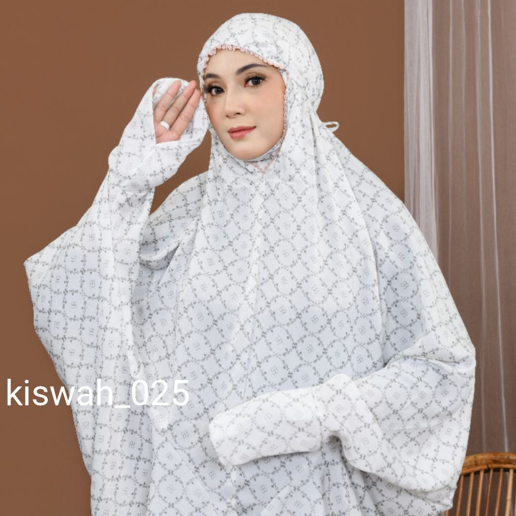 KISWAH - Mukena Terusan Dewasa Santorini silk premium Mukena Mewah