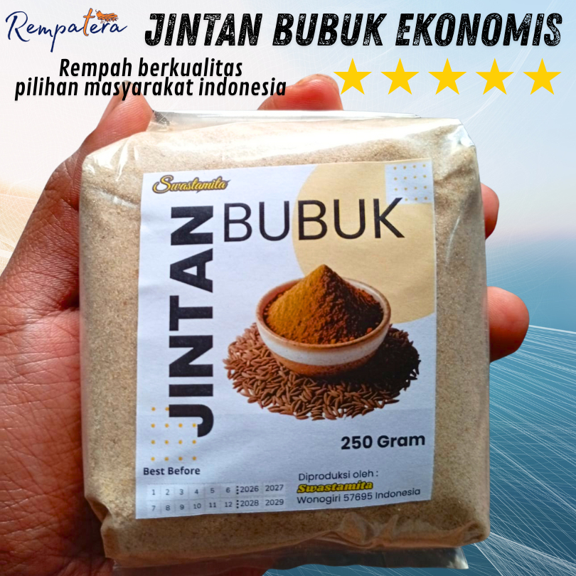 

REMPATERA -Jintan Bubuk Ekonomis 250 Gram Harga Murah Bumbu Dapur Praktis Untuk Masakan Sehari Hari Aneka Kuliner Masak Rumahan Restoran Warung Makan Katering Aromatik Rasa Khas Jintan Bubuk Hemat Untuk Usaha UMKM Bisnis Kuliner dan Kebutuhan Rumah Tangga