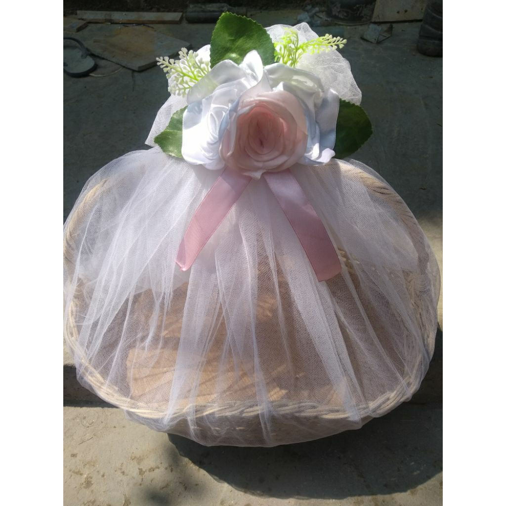 

Keranjang lamaran kain pita bunga daun mahar nikah murah