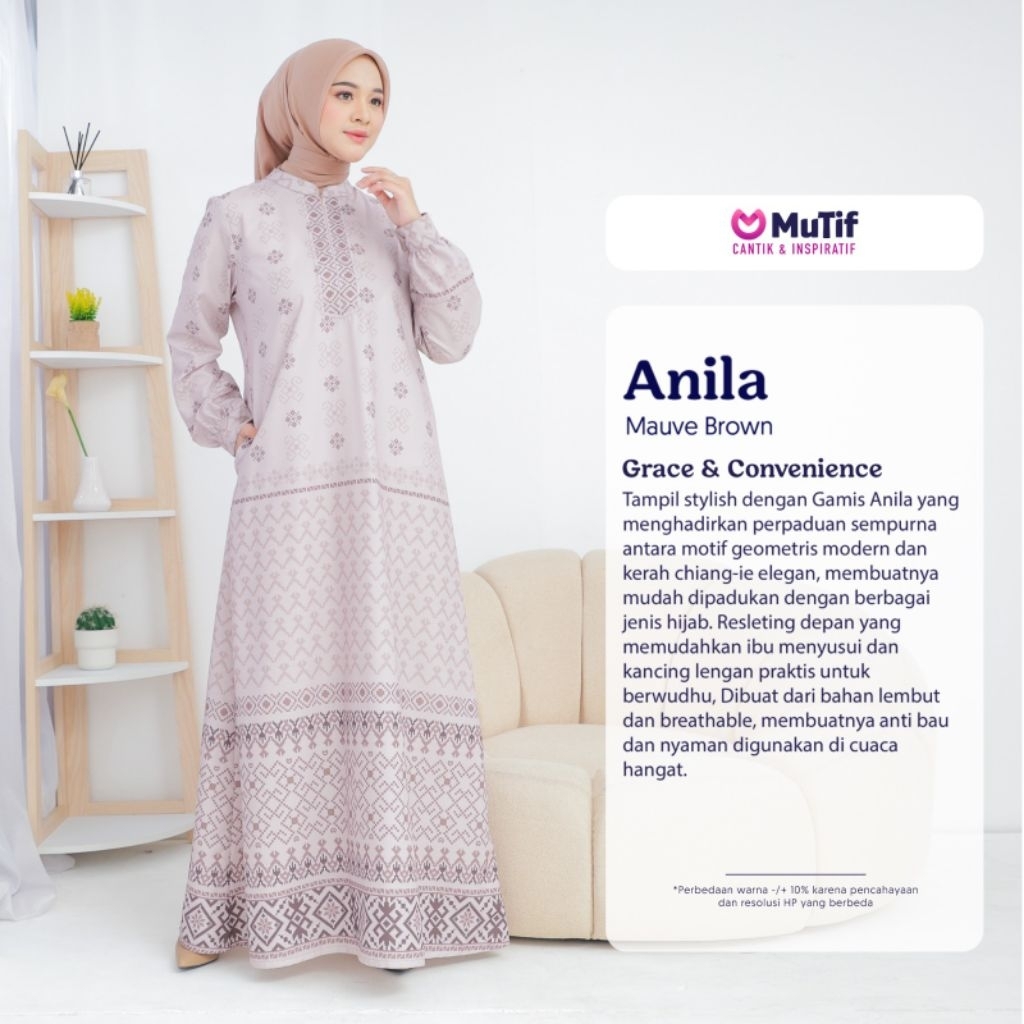 GAMIS MUTIF LIMITED EDITION ANILA MAUVE BROWN