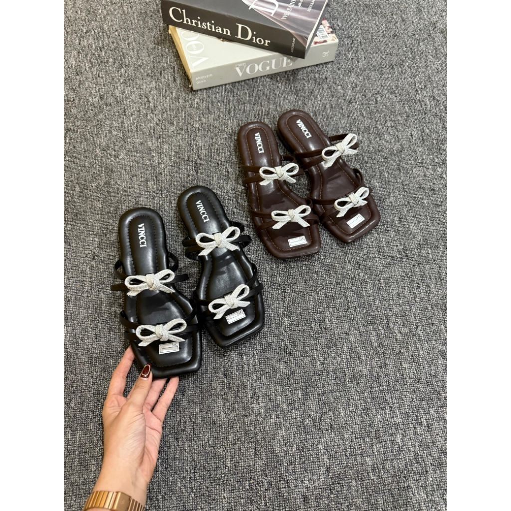 sandal flat pita teplek tali wanita