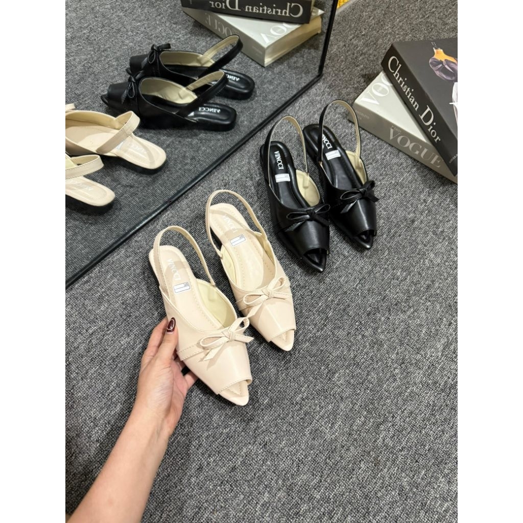 Flatshoes pita tali belakang wanita
