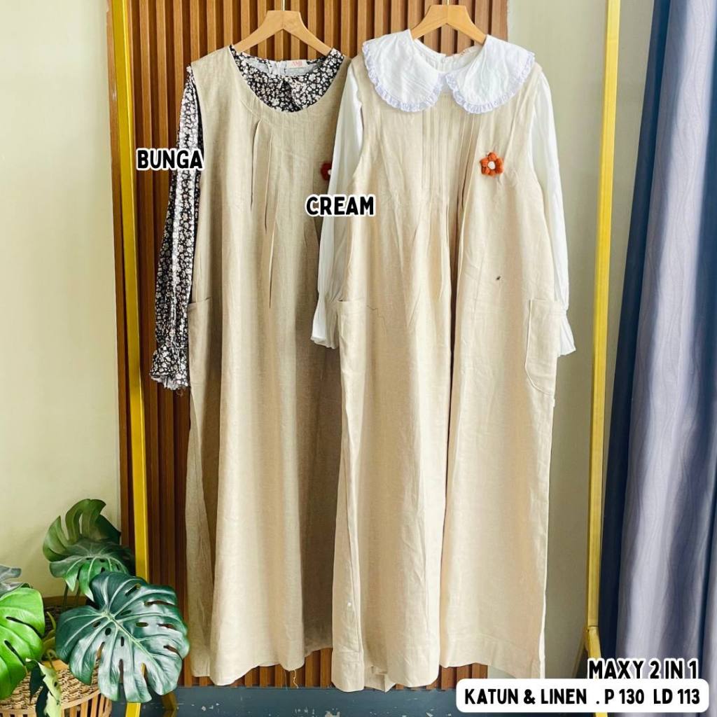 Maxy 2 In 1 // Maxy 2 In 1 bahan linen