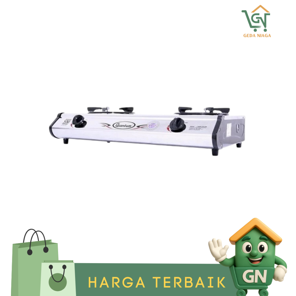 Kompor Gas Quantum 2 Tungku QGC-201 EMS / Kompor Gas 2 Tungku