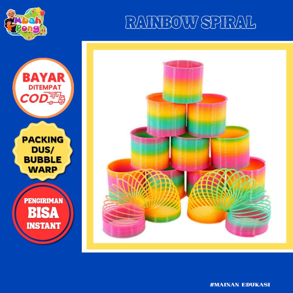 mainan rainbow spiral, mainan gelang pelangi