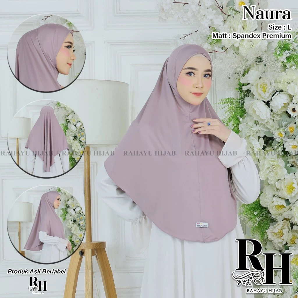 Hijab Instan Syar'i Naura Kerudung Syar'i Jilbab Instan Pet tanpa busa