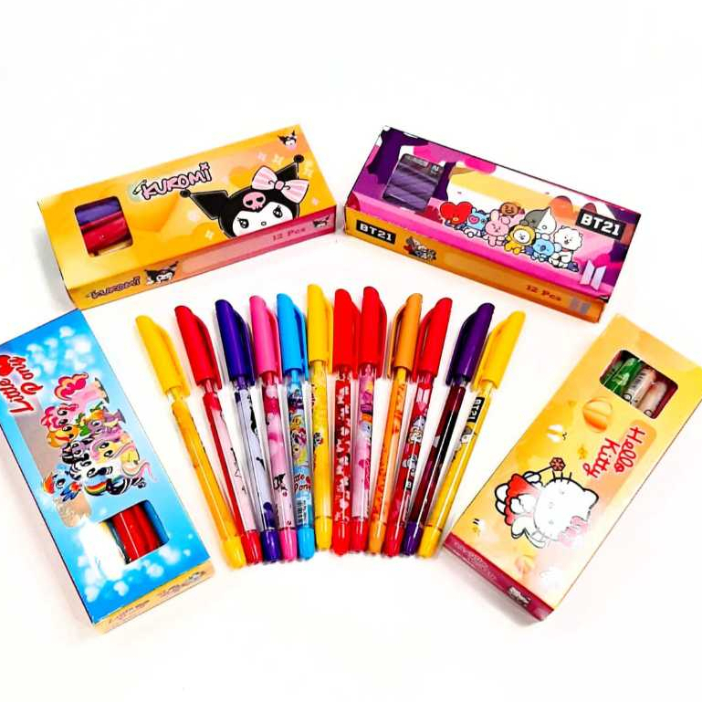 

Harga Grosir ( 1 DUS / 12 KOTAK ) Pulpen Gel KARAKTER KUROMI , LITTLE PONY , BT21 , HELLO KITTY