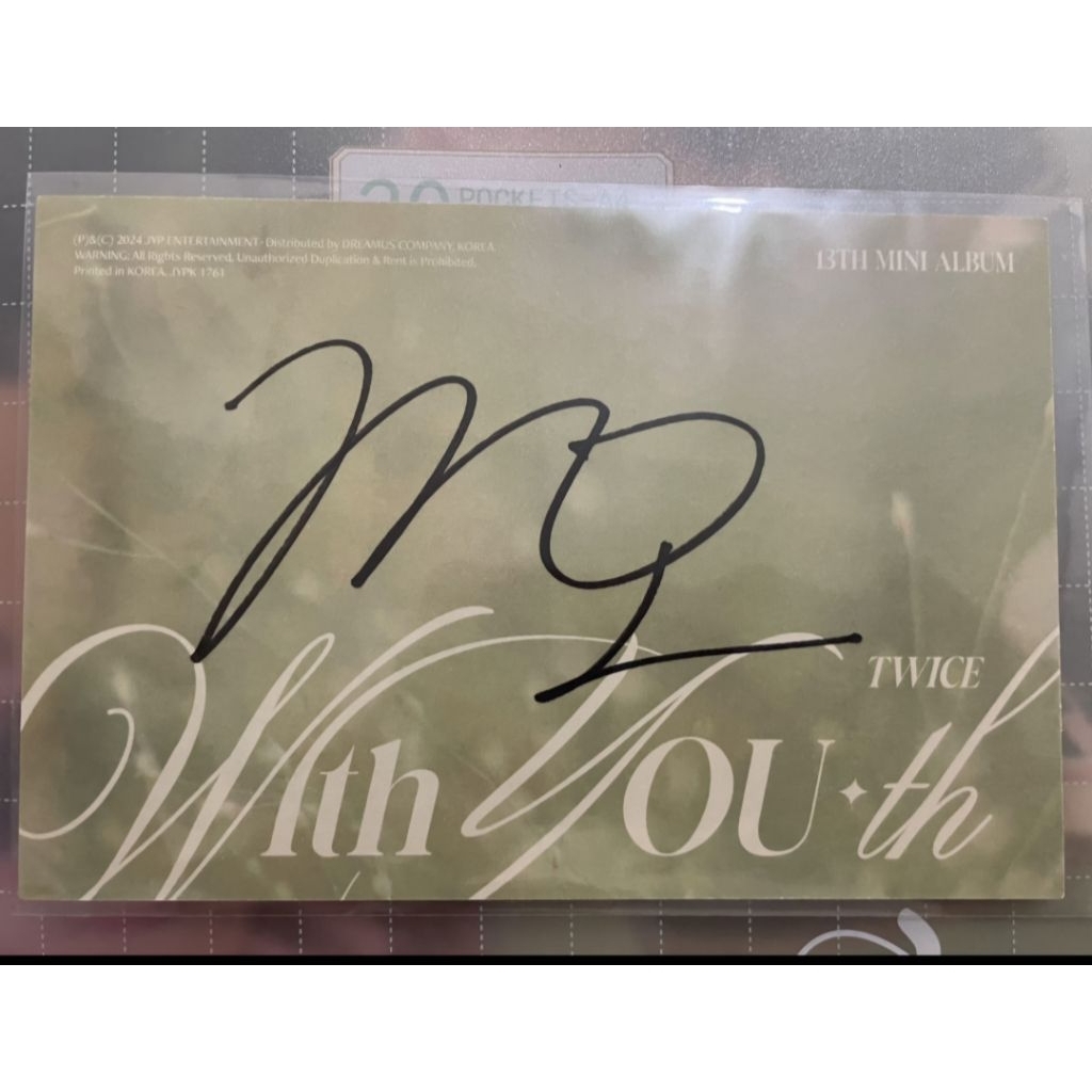 TWICE With Youth Signed Momo Postcard