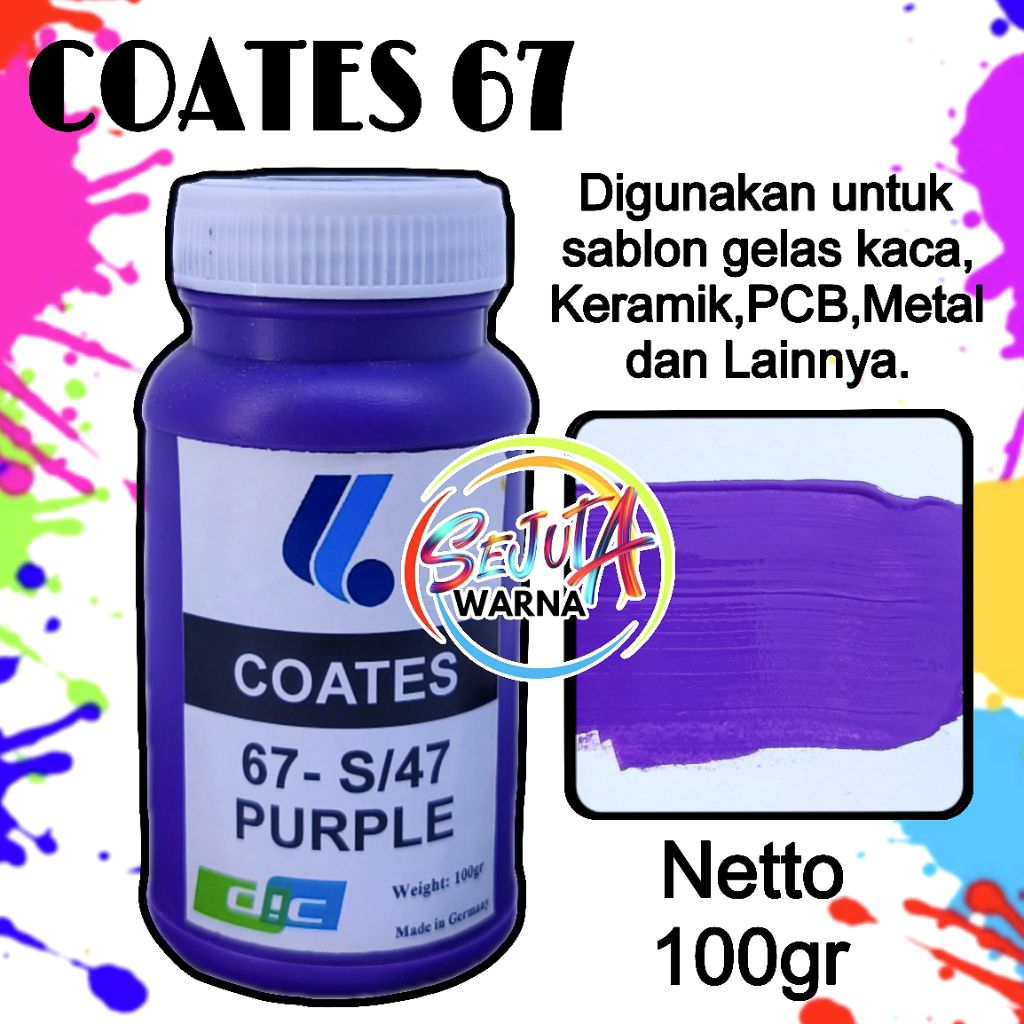 

TINTA COATES 67-S/47 PURPLE TINTA SABLON GELAS KERAMIK 100GR