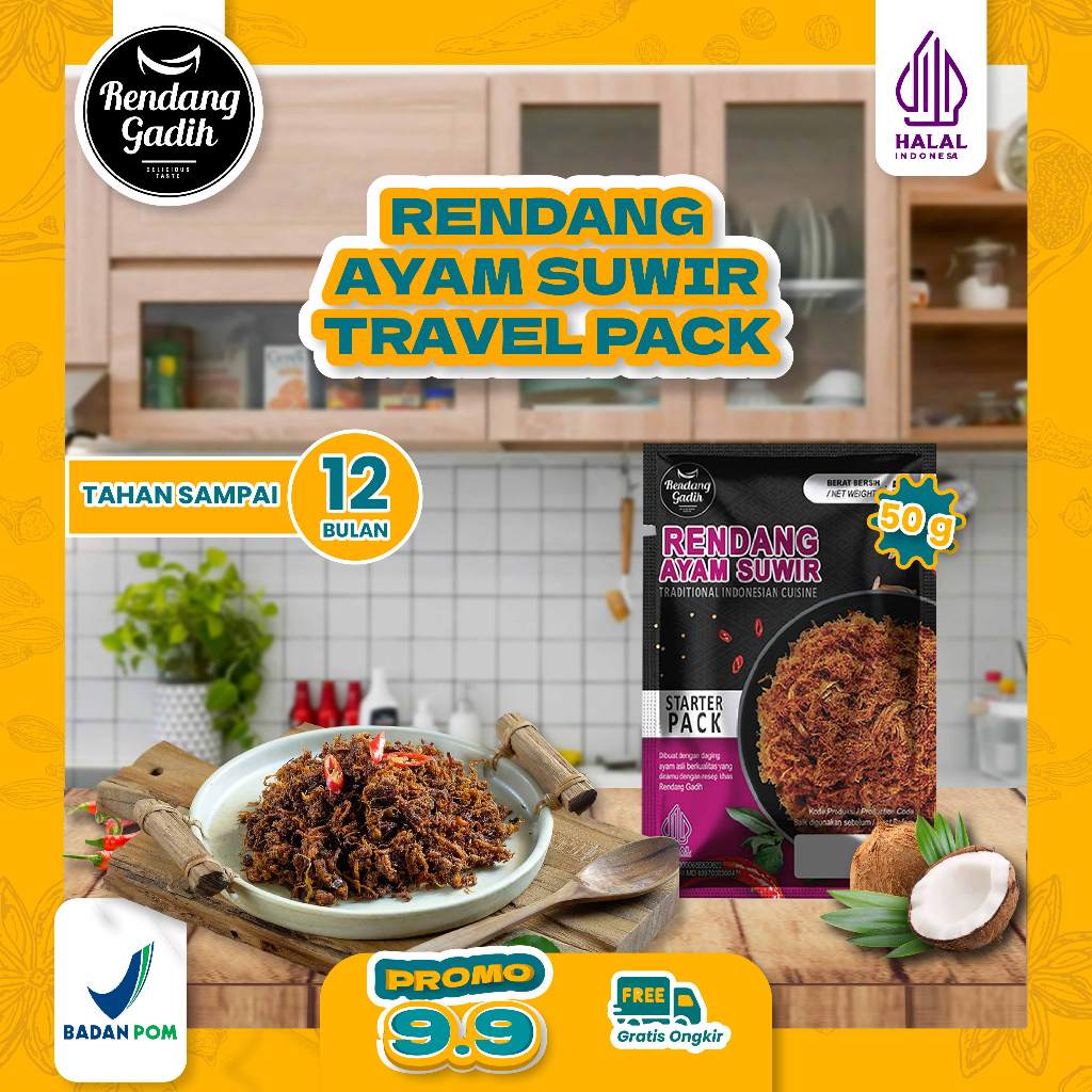 

Rendang Gadih - TRAVEL PACK Rendang Ayam Suwir 50 g