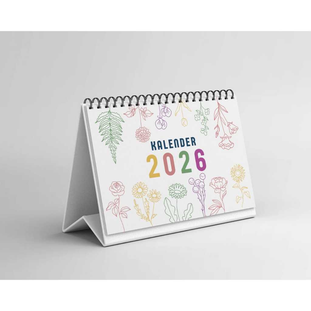 

Kalender Duduk Ukuran A5 tahun 2026 / Kalender Meja Landscape ukuran 15 x 21 cm by. TOOKE