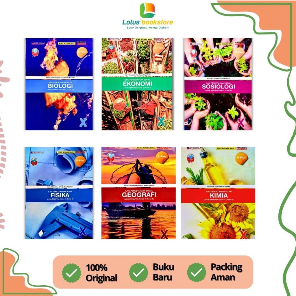 Seri Buku SMA Kelas 10 - Penerbit Mediatama - Kurikulum Merdeka - Kimia/Ekonomi/Fisika/Biologi - Ori