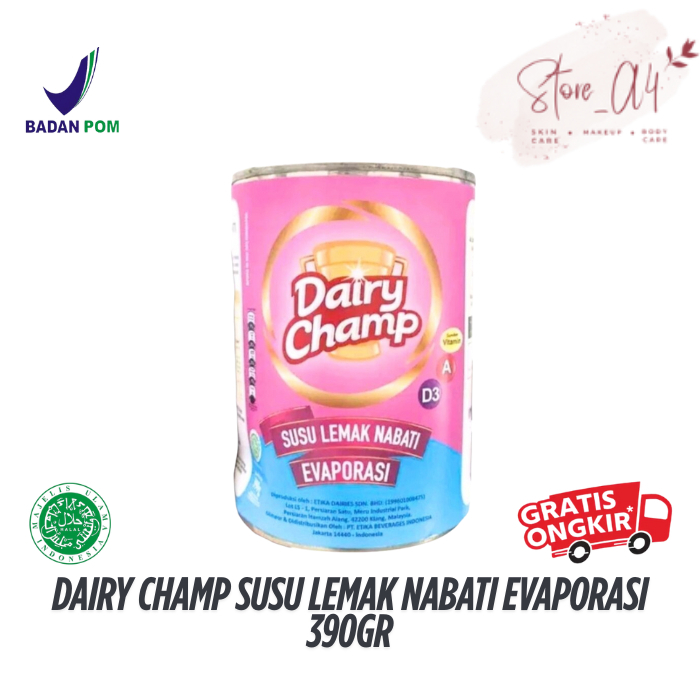 

Dairy Champ Susu Lemak Nabati Evaporasi 390gr