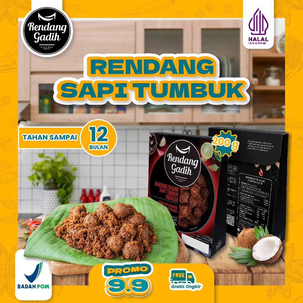 

Rendang Gadih - Rendang Daging Sapi Tumbuk 250 g