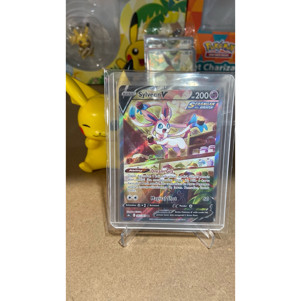 Kartu Pokemon Sylveon V SR AA TCG Indonesia Eevee Heroes Pahlawan