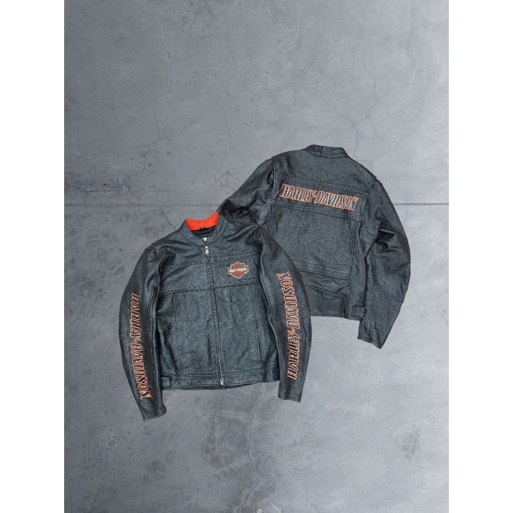 Harley Davidson Jaket Kulit Biker Touring Riding Vintage Leather Jacket