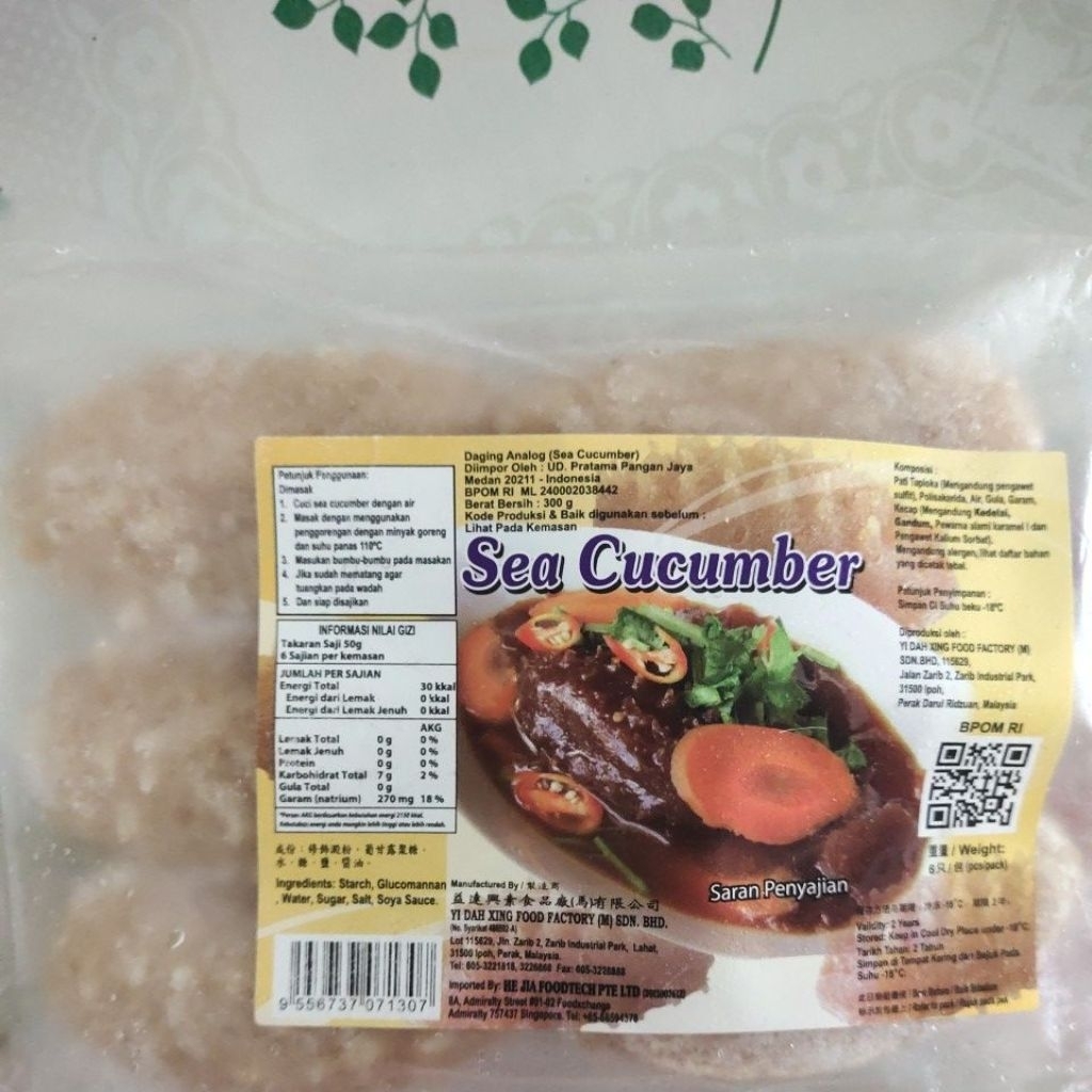 

sea cucumber haisom vegetarian kemasan 300gr