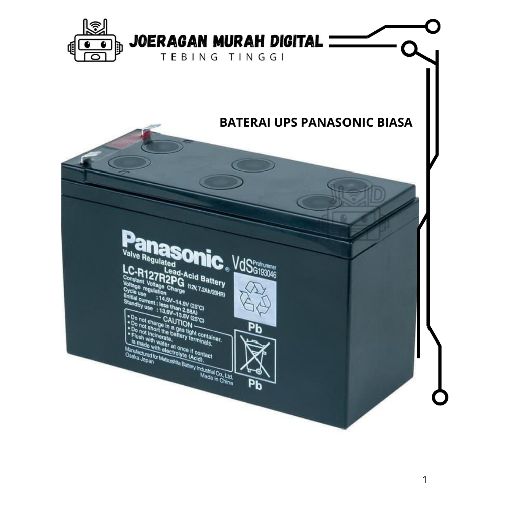 Panasonic Baterai UPS 12V 7.2Ah Aki Kering || Baterai UPS Panasonic 12V 7.2Ah Aki Kering