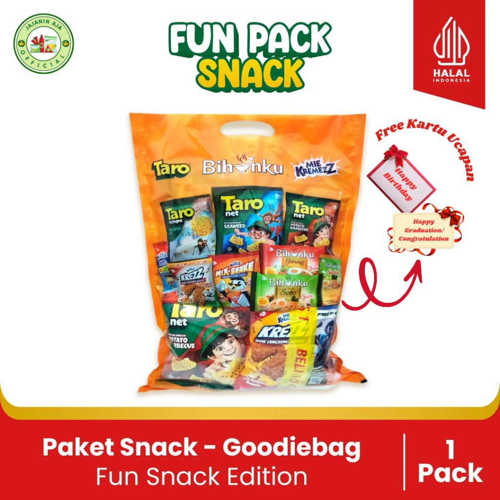 

Goodie Bag Snack Anak - Paket Fun Pack Snack Edition | Paket Hampers Anak (1 Pack) | Isi Lebih Banyak
