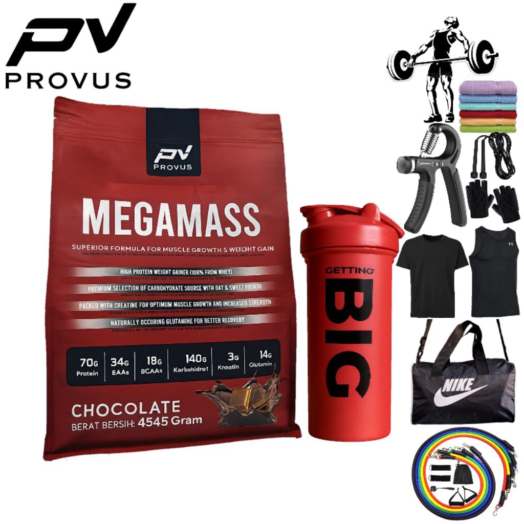 ORIGINAL PROVUS - Megamass 10lbs & 15lbs Gainer - Suplemen Penambah Berat Badan & Pembentukan Otot