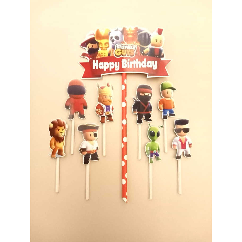 Hiasan kue stumble guys / cake topper stumble guys
