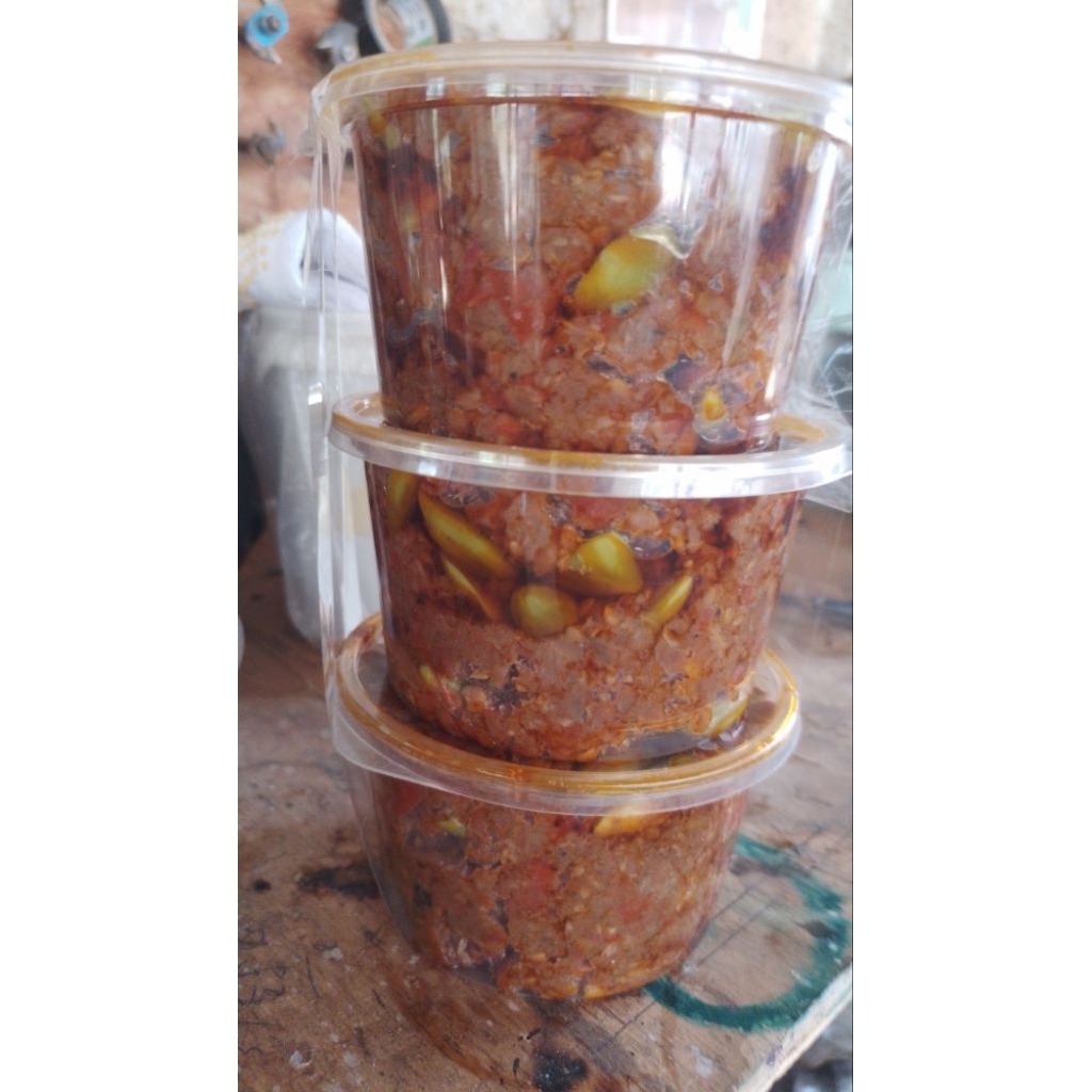 

sambal pete ikan asin peda