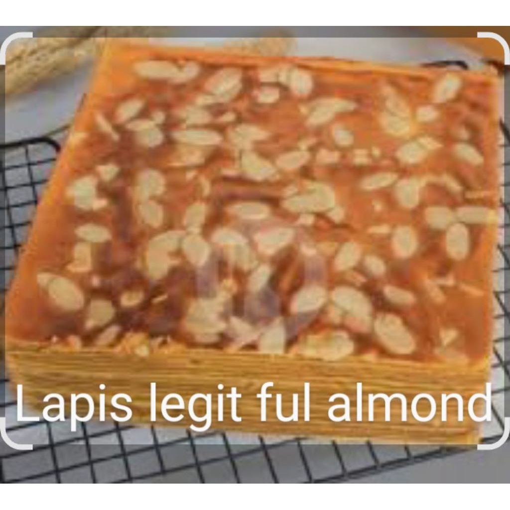 

lapis legit batter almond,lapis kegit premium,lapis legit bater wisman,lapis legit bangka 17x17,lapis legit basah,kue jadul,17x17x4