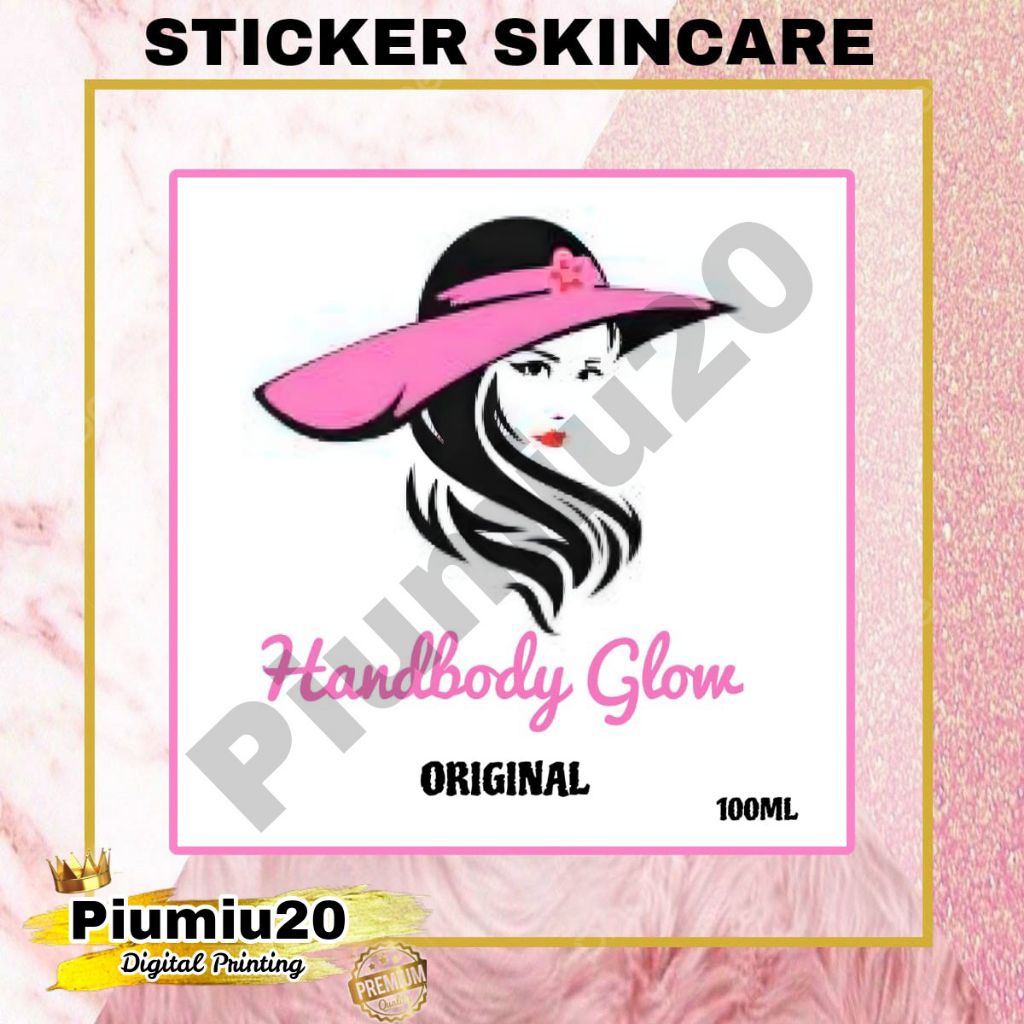 

STIKER PRODUK KEMASAN HANDBODY GLOW ORIGINAL BISA CUSTOM TULISAN