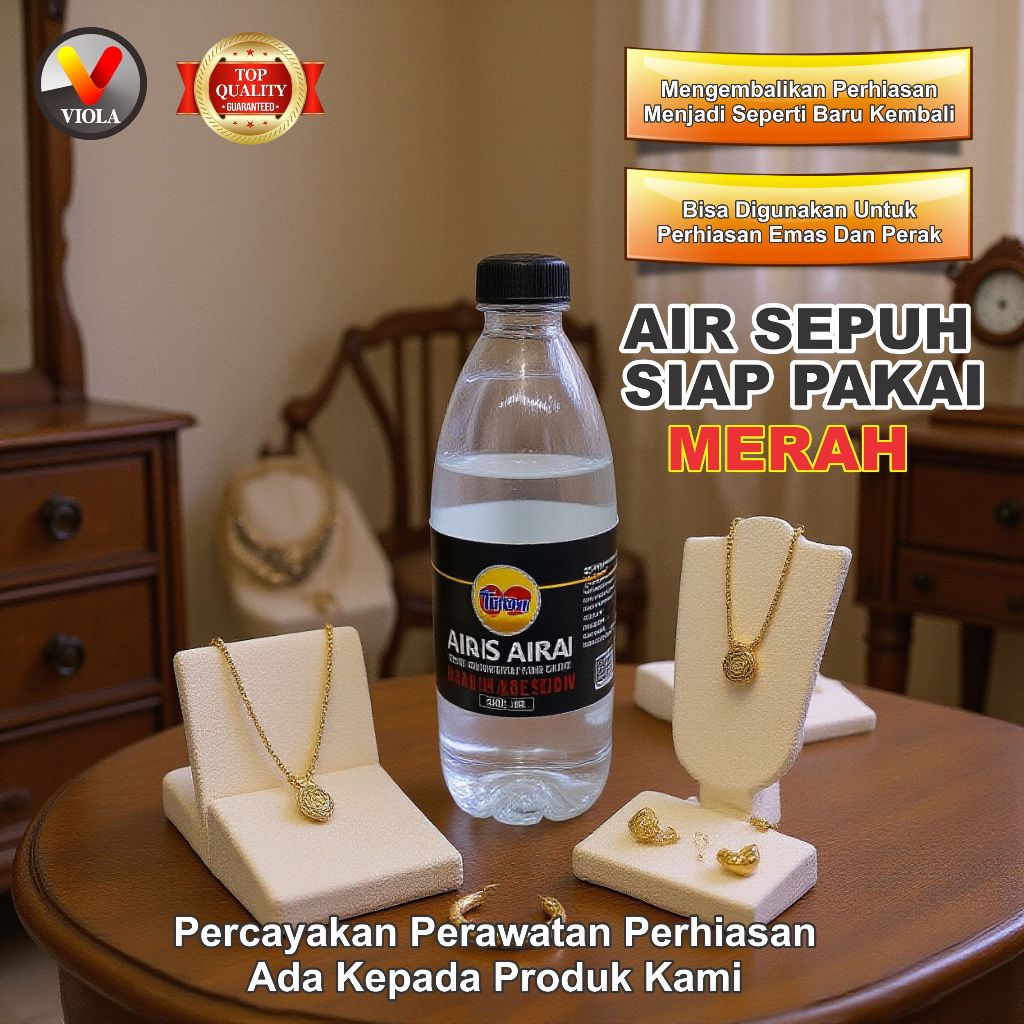Air Sepuh Siap Pakai Merah Rose Gold Obat Penyepuhan perhiasan Emas Perak 100 ML
