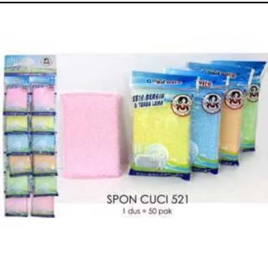 12 Pcs Sponge cuci piring warna warni/ Spons cuci piring bantal GoodWife M2000 (1 renceng)