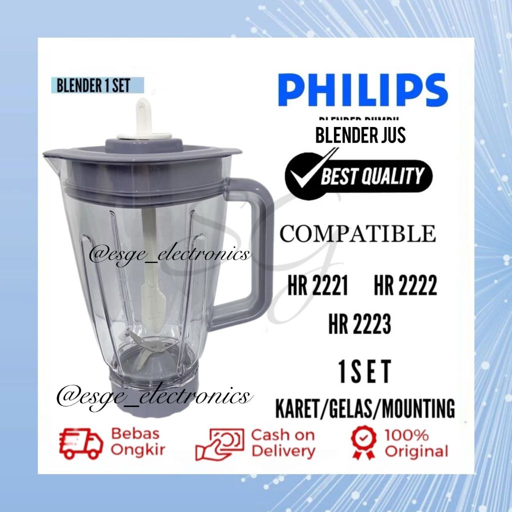 SET BLENDER JUS PHILIPS HR 2221 PROBLEND CRUSH 5000 SERIES SET JUS PHILIPS HR 2221 HR 2222 HR 2223 G