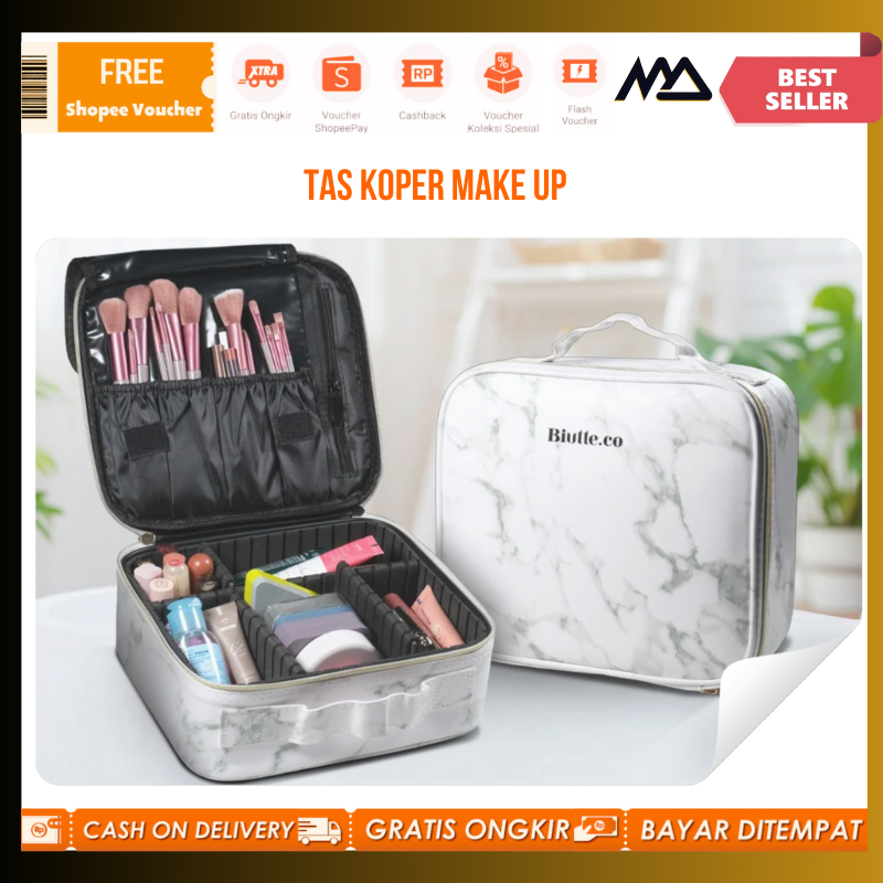Tas Make Up Travel / Tas Koper Make Up Travel Cosmetic Big Capacity Waterproof / Tas Koper Make Up