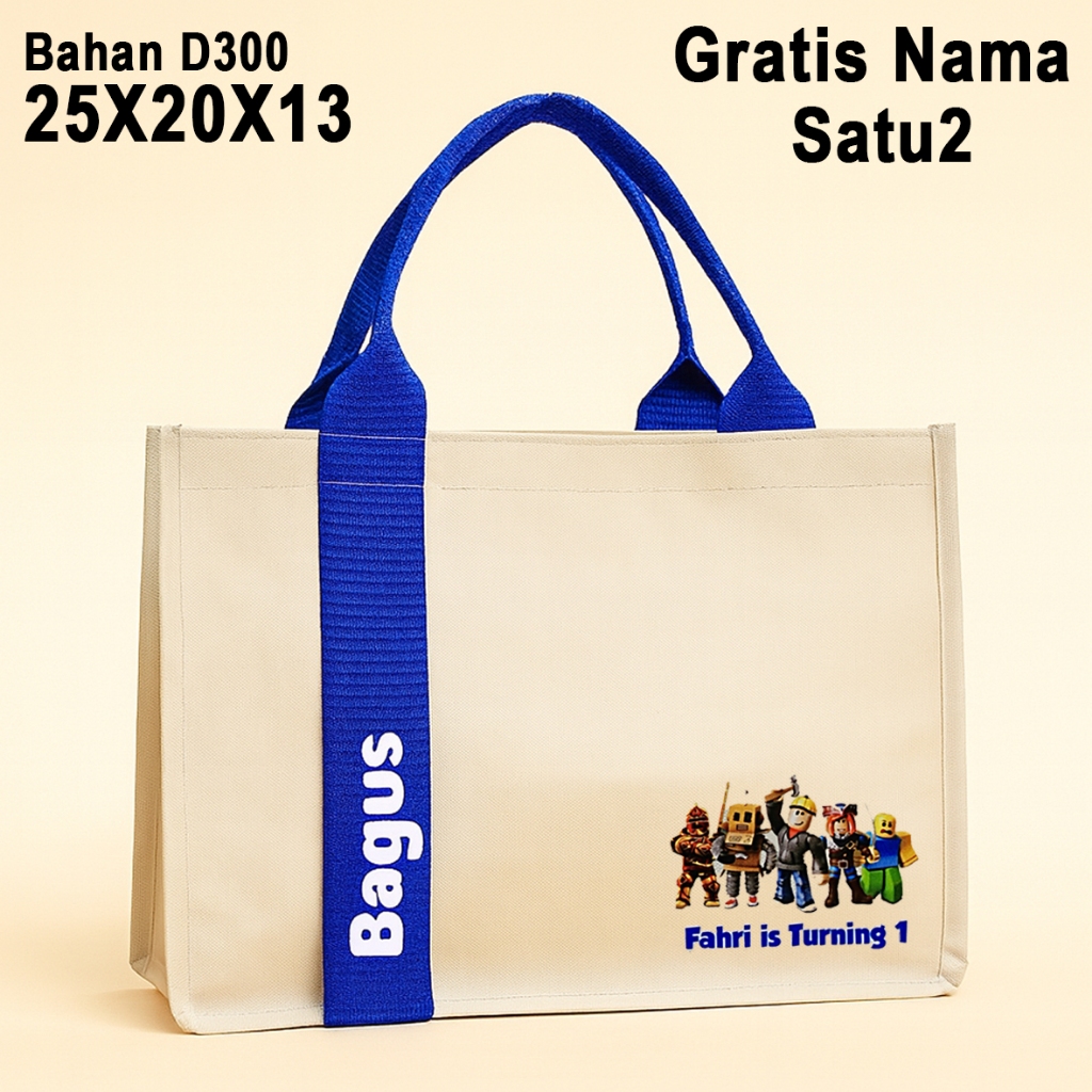 Tas Hampers Premium Ulang Tahun anak custom Roblox Bahan D300