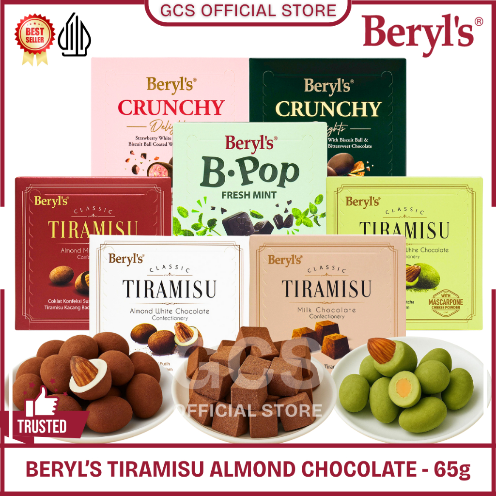 

Beryl's Classic Tiramisu Almond Green Tea Milk White Chocolate 65g Beryls Coklat Cokelat Malaysia