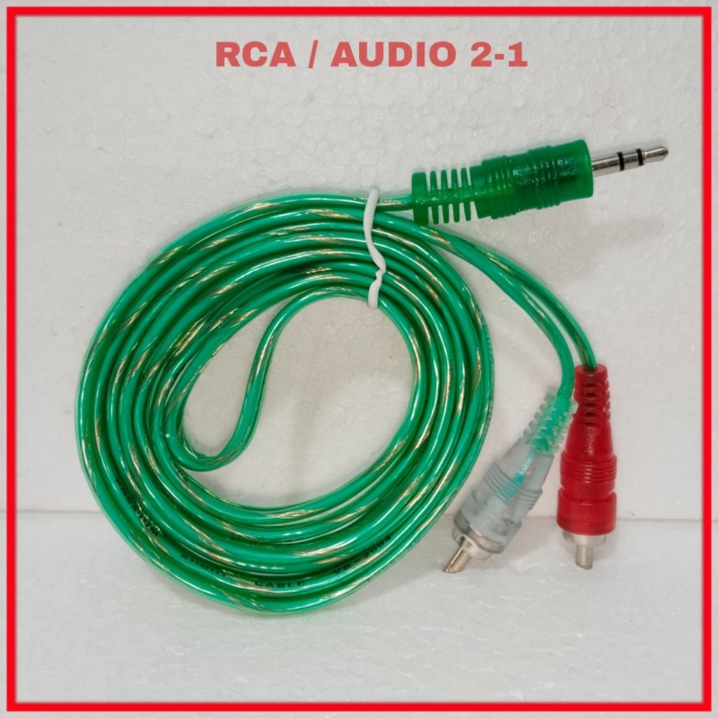 KABEL RCA 2-1 TRANSPARAN STEREO TO MINI/KABEL AUDIO TRANSPARAN 2IN1