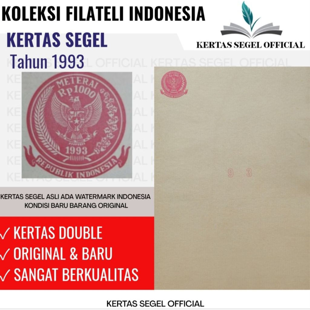 

KERTAS SEGEL TAHUN 1993 ORIGINAL