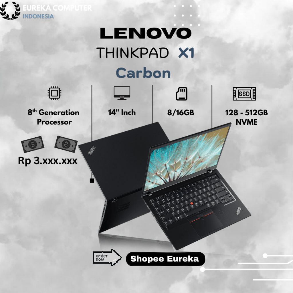 LAPTOP LENOVO THINKPAD X1 CARBON 6TH CORE i5/i7 | GEN 8 |  X1CARBON i5 | GEN8 | RAM 8/16GB | SSD 256