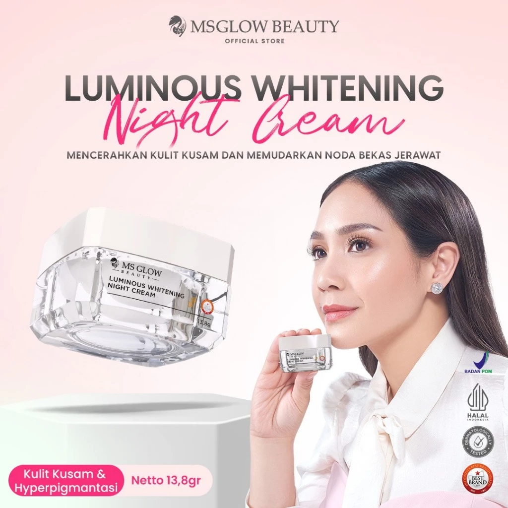 MS Glow Luminous Whitening Night Cream Untuk Flek Hitam