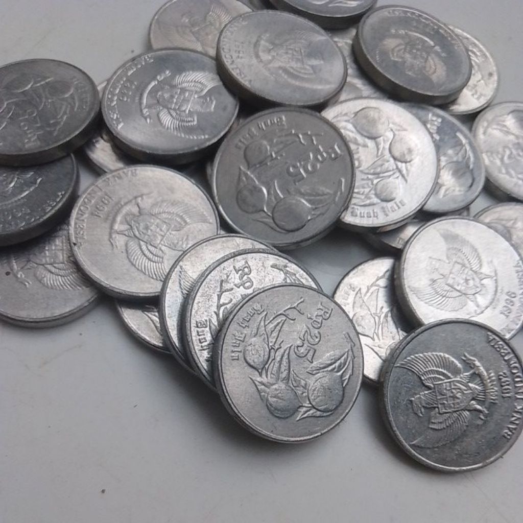 UANG KUNO MAHAR 25 RUPIAH BUAH PALA