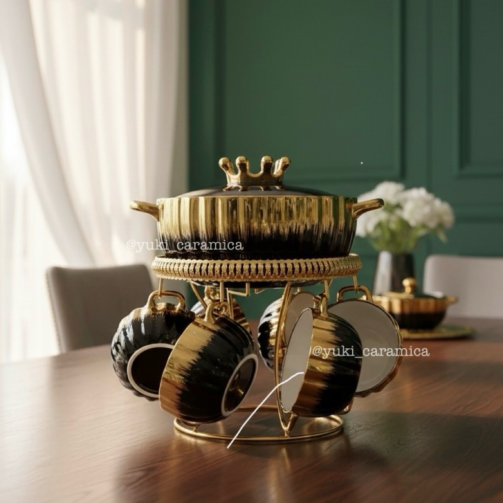 basi sup keramik/mangkuk sup basi sup mahkota