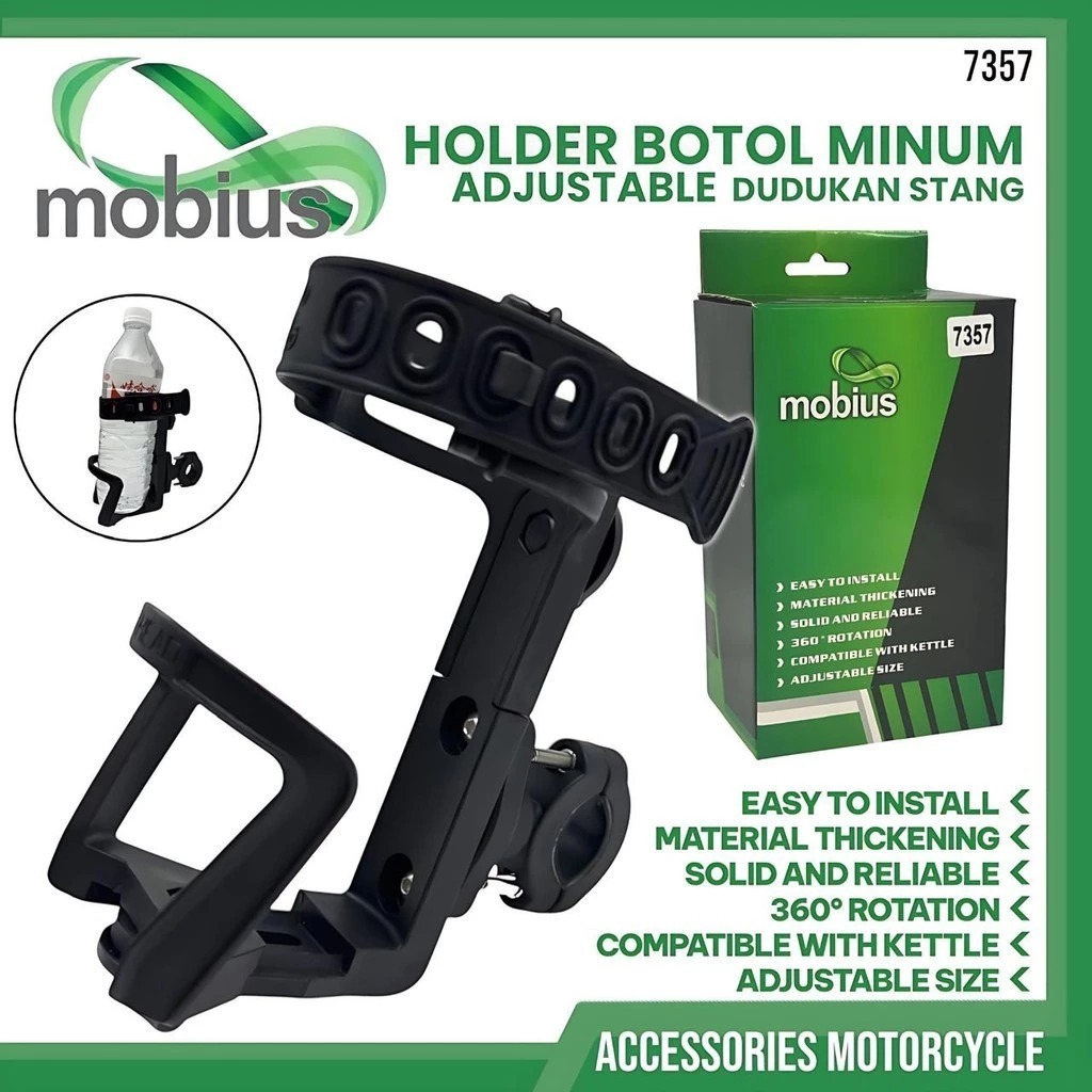 Dudukan Botol Minum MOBIUS Holder Botol Series 7357 Dudukan Stang Motor BEAT STREET PCX 150 PCX 160 