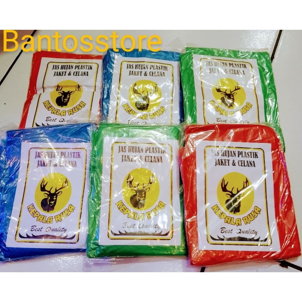 jas hujan plastik stelan baju dan celana jas hujan plastik