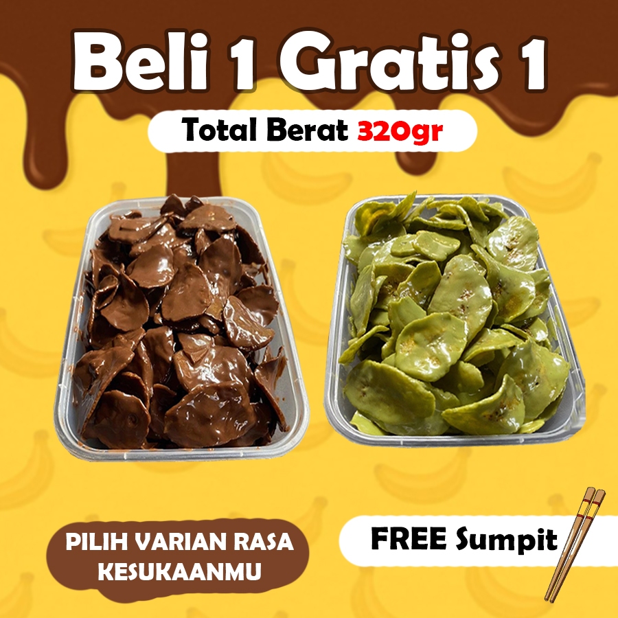 

BELI 1 GRATIS 1 Paket Hemat 2 pack Keripik Pisang Lumer (160g) - Cemilan Banana Kering Crispy