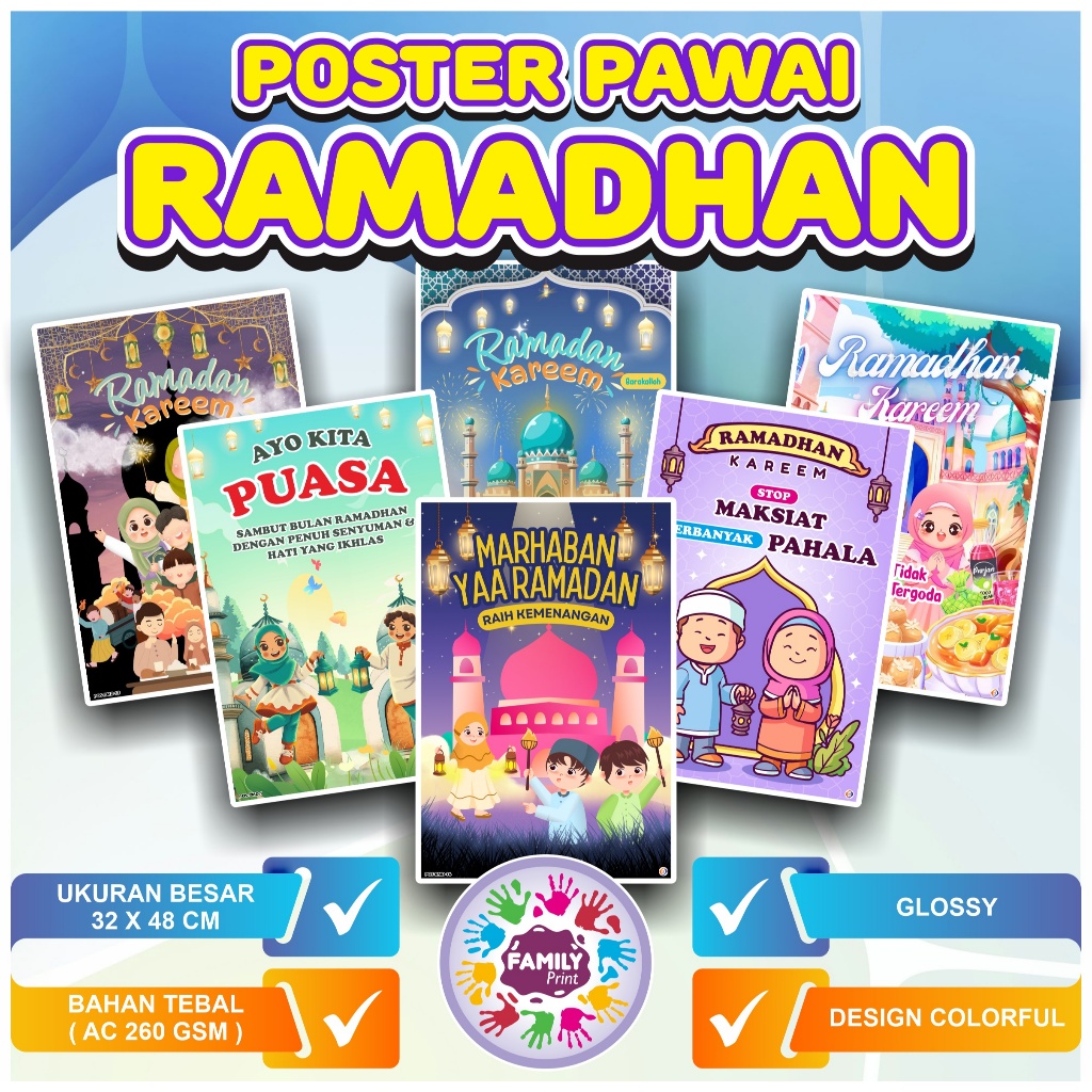 POSTER PAWAI RAMADHAN - POSTER TARHIB RAMADHAN - POSTER ISLAMI EDUKASI ANAK