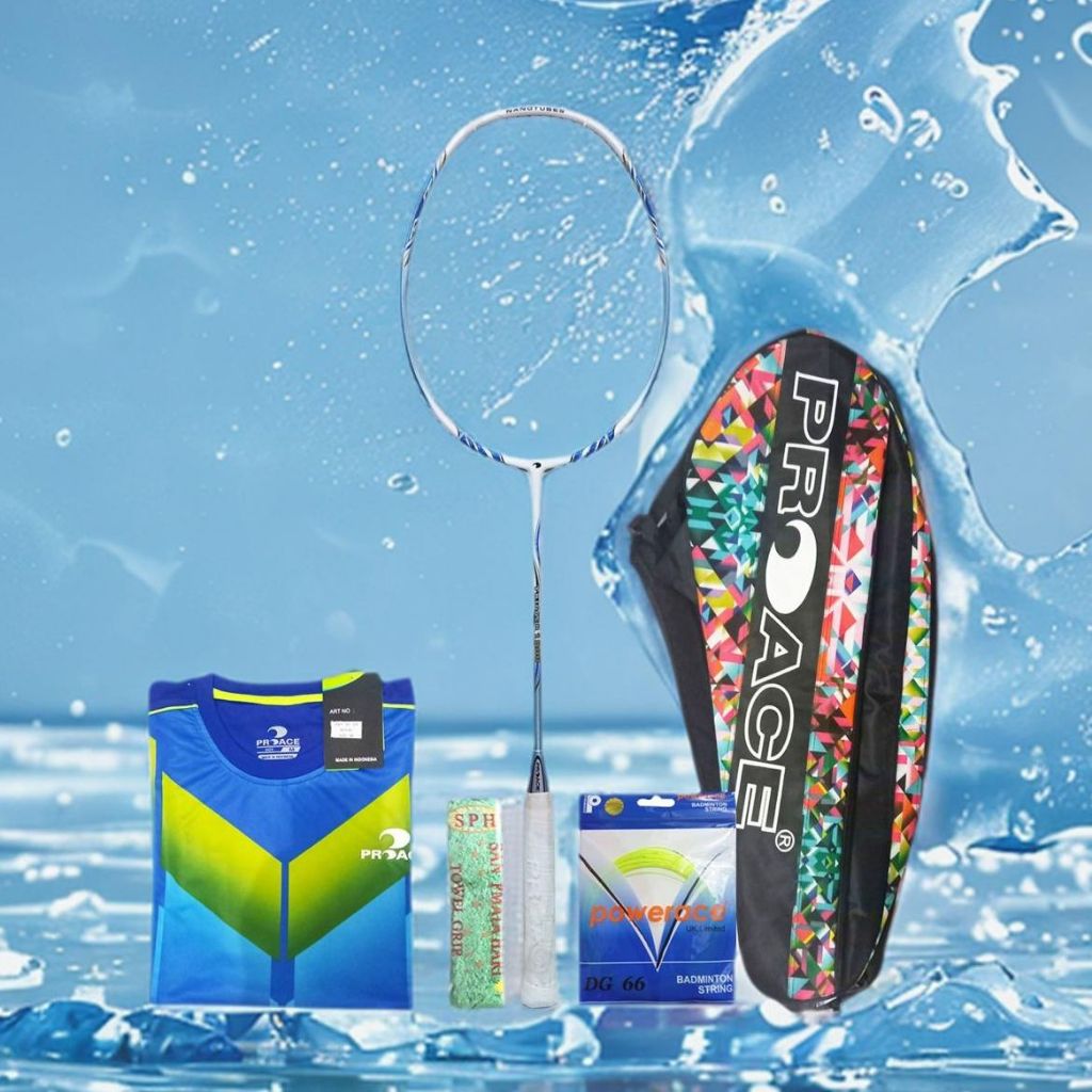 Raket Badminton ProAce Trigger 1000 Bonus Komplit  Pro Ace Trigger 1000