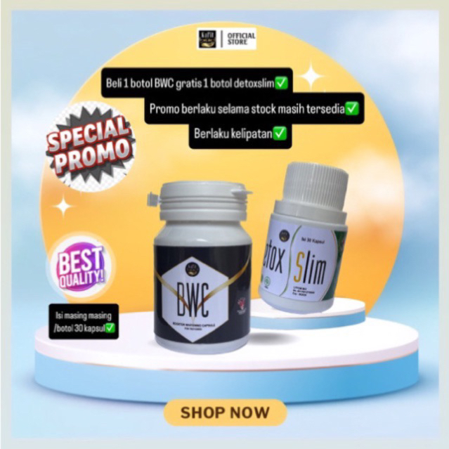 BWC (booster whitening capsule) kapsul pemutih seluruh tubuh.